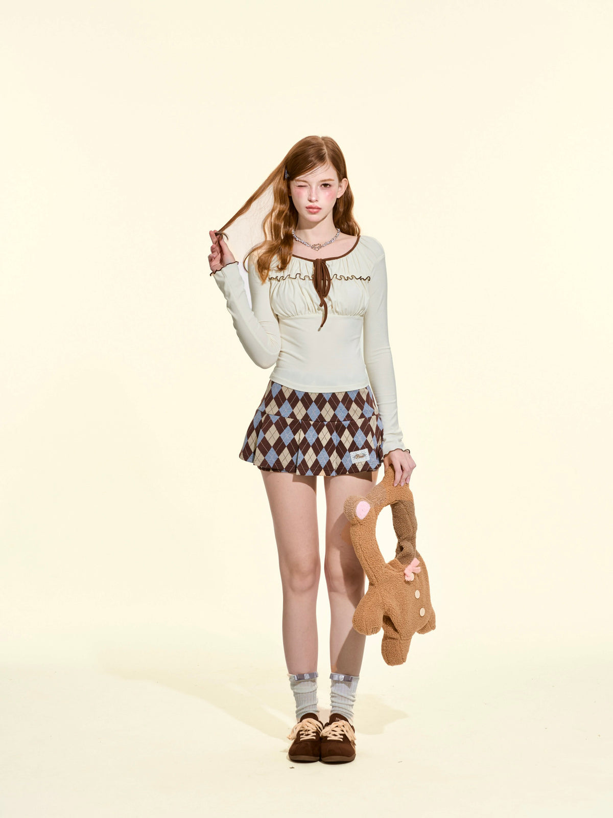 PURE Collection Vintage Argyle Pleated Mini Skort