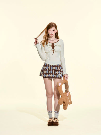 PURE Collection Vintage Argyle Pleated Mini Skort