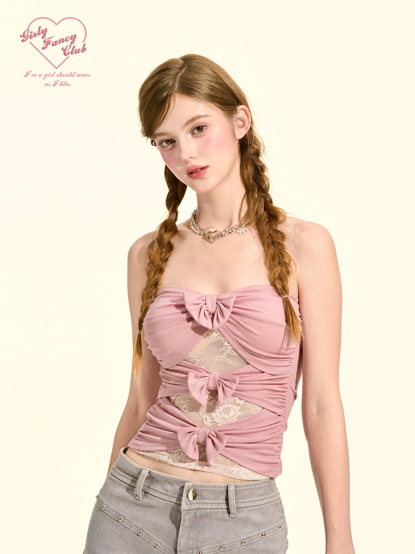 Dopamine Bow Strapless Corset Top