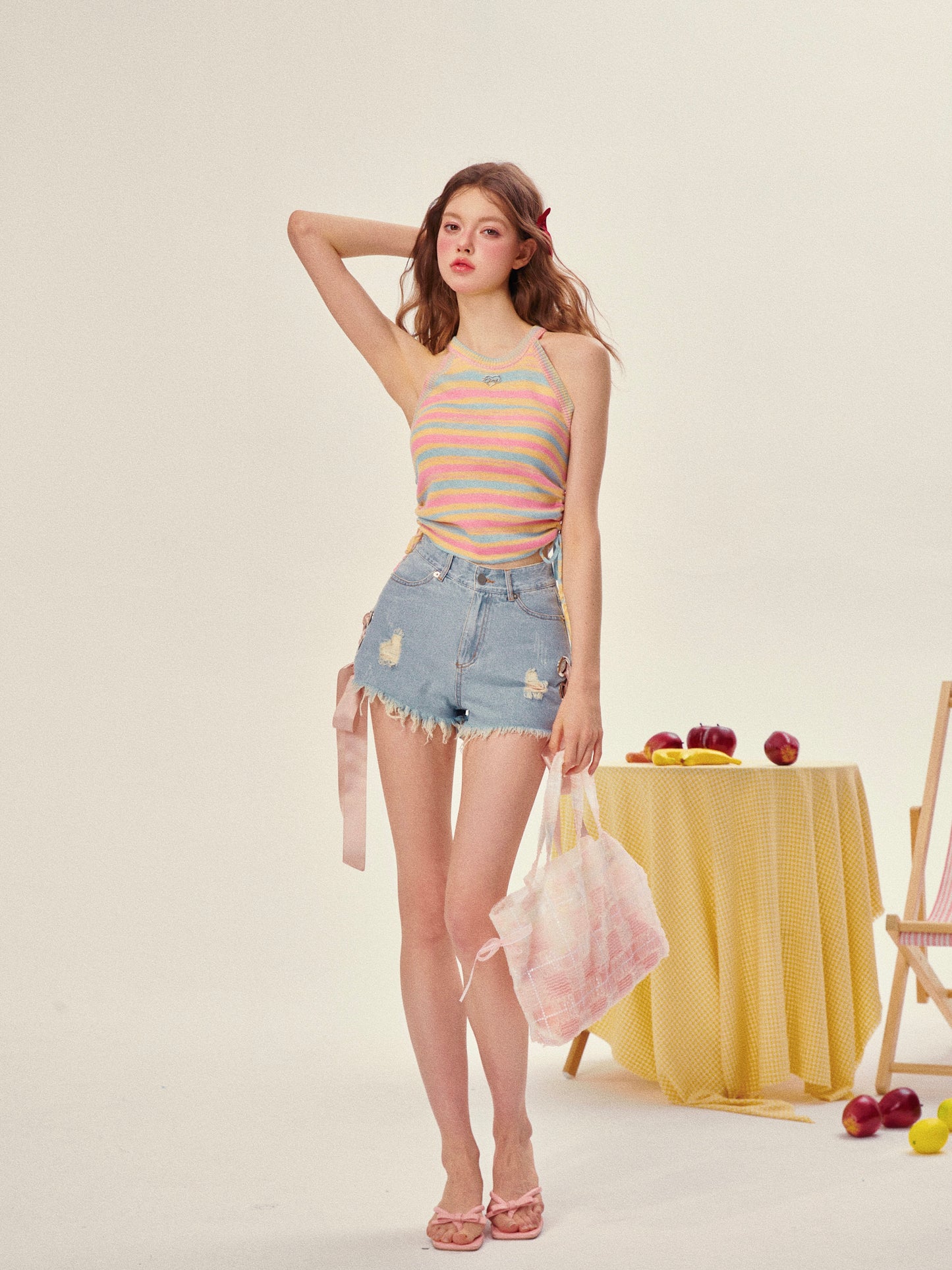 Rainbow Stripe Knit Cami Top – Colorful Summer Tank