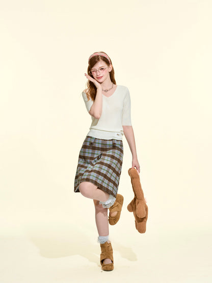 PURE Collection V-Neck Slim-Fit Silk & Wool Knit Top