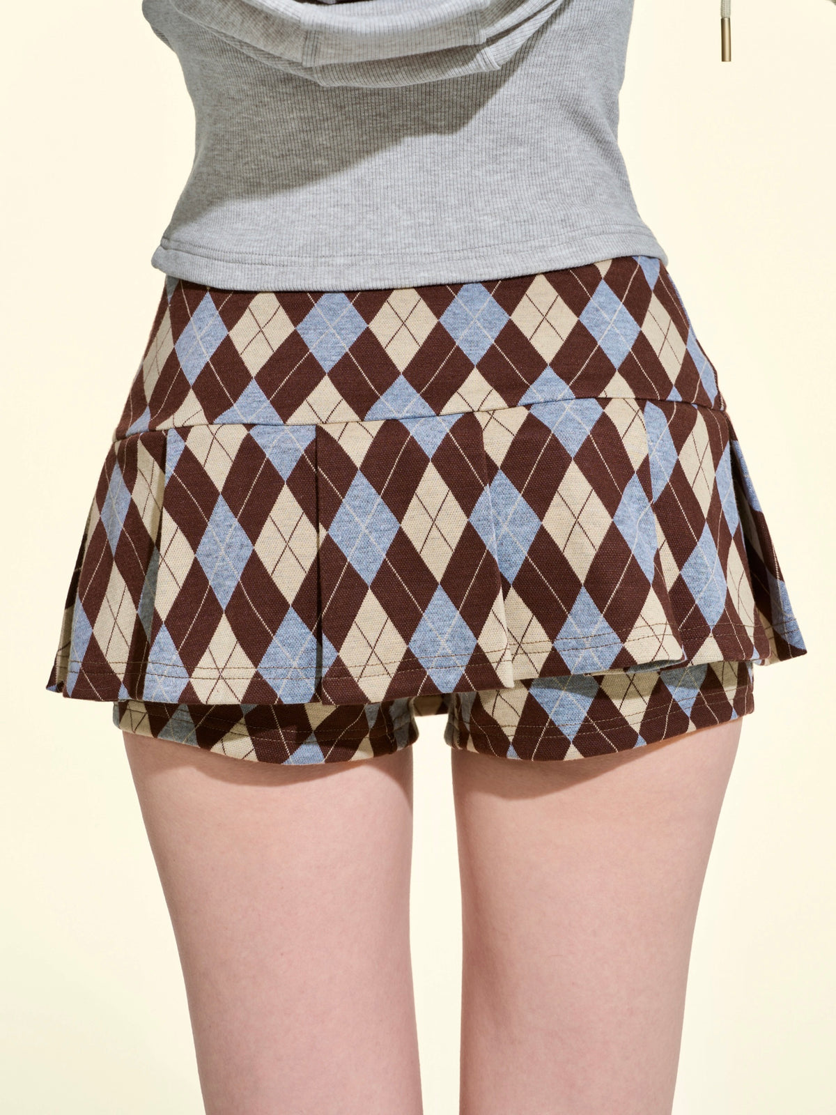 PURE Collection Vintage Argyle Pleated Mini Skort