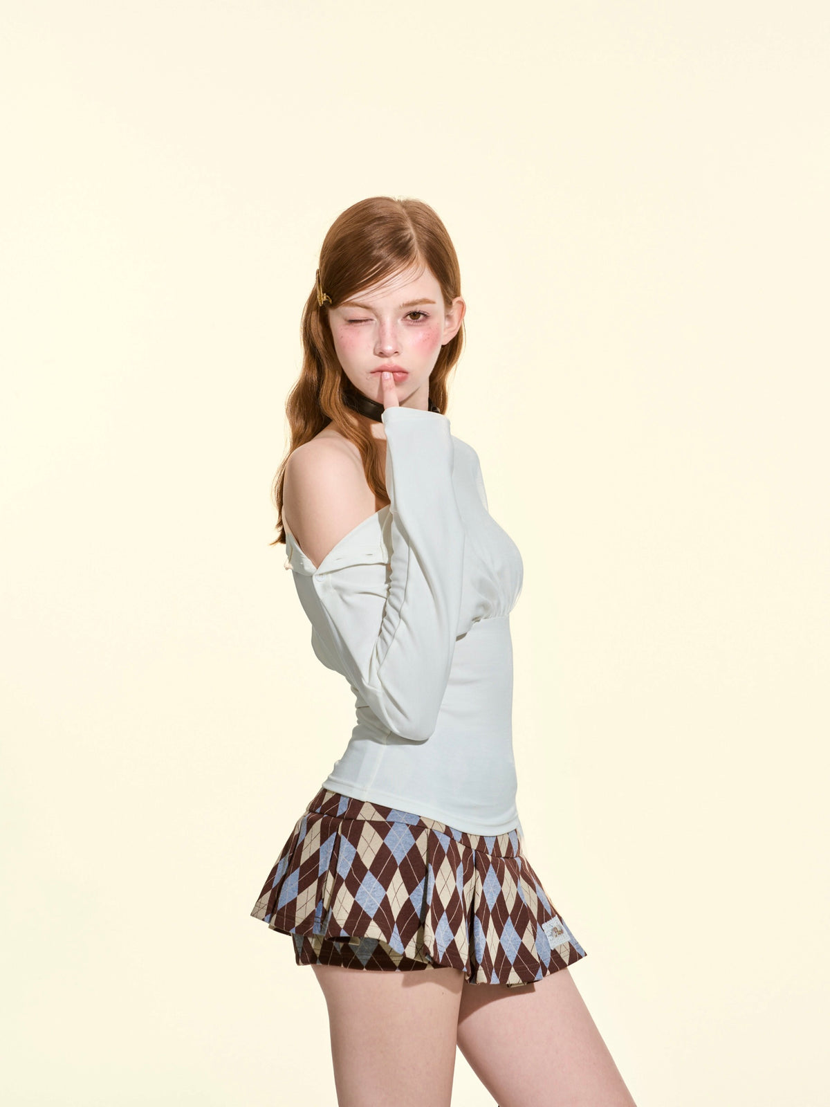PURE Collection Vintage Argyle Pleated Mini Skort