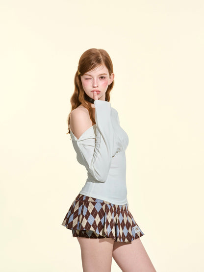 PURE Collection Vintage Argyle Pleated Mini Skort